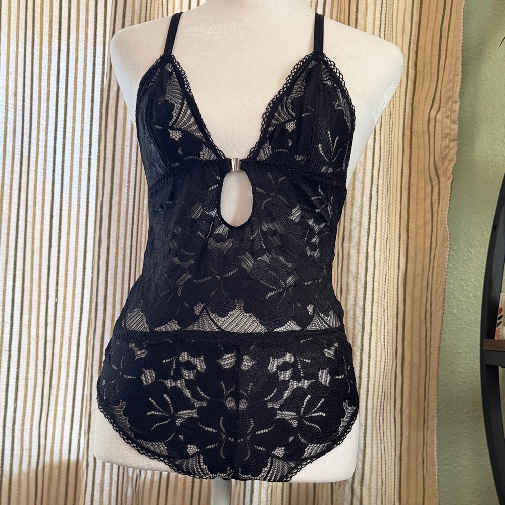 Elegant Black Lace Bodysuit